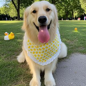 Écharpe triangulaire personnalisée en gros pour chiens, motif canard, pour petits, moyens et grands chiens, bandana mignon, 200 MOQ - Product Image 6