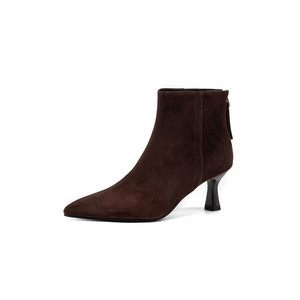 <span class=keywords><strong>Stivali</strong></span> da <span class=keywords><strong>Donna</strong></span> Personalizzati in Pelle Scamosciata Vintage, Autunno Inverno 2026, Punta Affusolata, Cerniera, Tacco Alto, Marrone, Taglia <span class=keywords><strong>42</strong></span> - Product Image 5