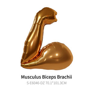 Décorations de fête d'anniversaire de <span class=keywords><strong>gym</strong></span> CYmylar, ballons en feuille d'or en forme de biceps, haltères, pour les haltérophiles, la crossfit, la fête de fitness - Product Image 3