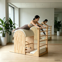 Baril d'escalade Pilates personnalisé avec logo, structure en bois de chêne massif, rembourrage en cuir PU, équipement de fitness professionnel, vente en gros