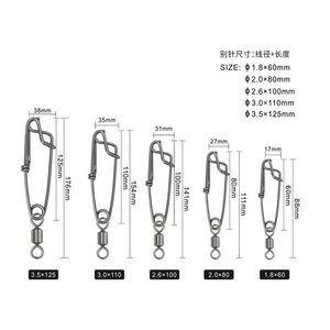 Vente en gros de clips de pêche en acier inoxydable haute résistance pour eau salée, avec émerillon roulant et mousqueton à œillet ouvert - Product Image 4