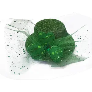 Cappello da giorno di san patrizio Irish Leprechaun paillettes verde mini cappello a cilindro fascia per le donne