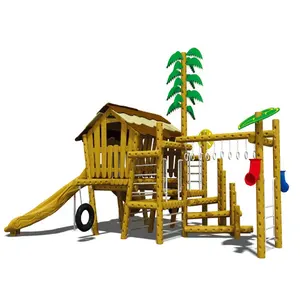 Set ayunan tempat bermain anak, set ayunan plastik luar ruangan untuk tempat bermain kayu