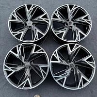 Jantes Audi A7 21 pouces d'occasion 8.5J 30mm ET en alliage d'aluminium forgé, tout-terrain, noir brillant, finition usinée, 5x120, multi-rayons