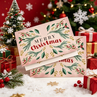 Carte de vœux personnalisée en papier imprimé aquarelle, carte de vœux de Noël, carte de vœux de Nouvel An, carte de vœux saisonnière pour la célébration des fêtes d'hiver