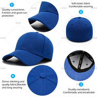 Gorras de Béisbol Personalizadas con Logotipo Bordado de Alta Calidad, 6 Paneles, Elásticas, Cierre Trasero Ajustado, para Hombre JFB4
