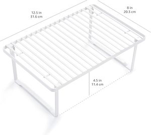 Estantes de almacenamiento de cocina de metal sostenible apilables de doble nivel tipo de pie moderno básico platos 12,5 "L X 8" D X 4,5 "H blanco - Product Image 6
