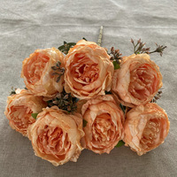 Bunga Peony Sutra 7 Tangkai Berkualitas Tinggi 42cm, Bunga Peony Artifisial Gaya Modern Warna-warni untuk Dekorasi Meja Pernikahan dan Rumah