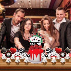 Hot Selling <b>Custom</b> Casino Birthday Party Decorations <b>Balloon</b> Banner Cake Topper Set for Vegas Theme Party - Product Image 5