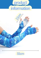 Poliéster Hielo Mano Cubierta Protector solar Refrigeración Brazo Manga Guantes Con Dedo