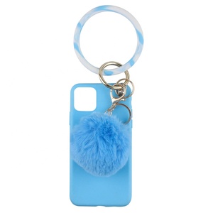Étui <span class=keywords><strong>de</strong></span> téléphone en Silicone pour femmes, avec Bracelet et Pompon, nouveau Design, - Product Image 2