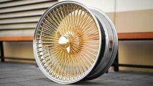 Roue en fil de fer 13 14 15 16 17 18 20 22 pouces dorée de luxe Spinner mamelon Standard dentelle droite croisée 72 100 150 bords de rayon - Product Image 2