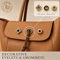 Œillets décoratifs en alliage de zinc pour sacs, chaussures en cuir, vêtements, boutons œillets métalliques 12-13mm, vente en gros