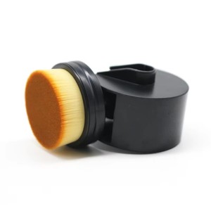 Pinceau Kabuki plat haute densité pour fond de teint, poils doux, pinceau de maquillage rond pour le visage, conception de rangement facile - Product Image 6