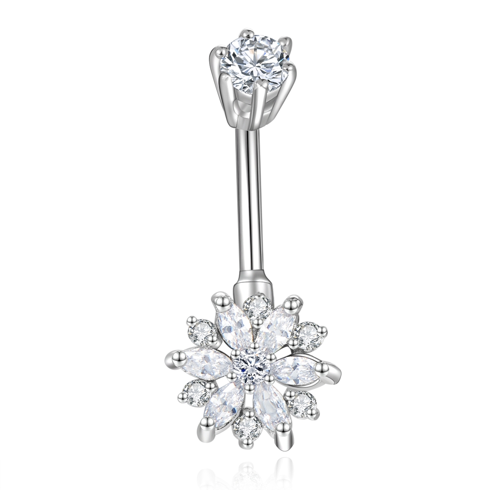 Cristallo di fiori in argento-marquise
