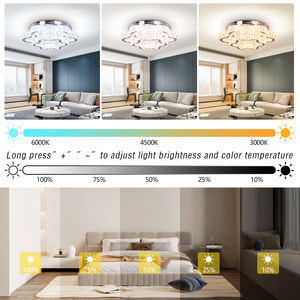 Luz de techo LED decorativa de cristal K9 moderna para sala de estar, hogar y bar, lámpara de tamaño medio con forma de montaje - Product Image 6