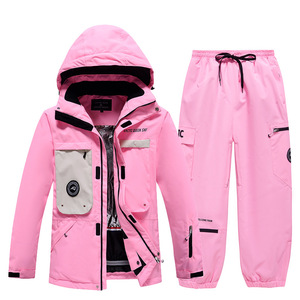 Combinaison de <span class=keywords><strong>Ski</strong></span> pour <span class=keywords><strong>homme</strong></span> et femme, ensemble sweat à capuche, coupe-vent, imperméable, pantalon, costume de Snowboard, combinaison de neige - Product Image 2
