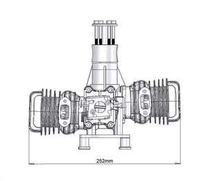 Motor de Gasolina de 116 CC y Dos Cilindros para Aviones de Control Remoto, Modelo de Avión de Ala Fija Grande Impulsado por Aceite, UAV ZLD - Product Image 4