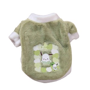 Sanrio Pet Fleece Pullover <b>Clothes</b> Cute Cartoon Design For Dogs <b>Cats</b> Warm Autumn Winter Wear Yellow Green Pink Brown - Product Image 5