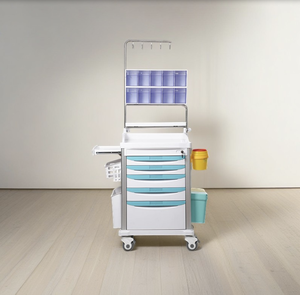 Medisch Multifunctioneel Verpleeginfusievoertuig Verdikte Medische <span class=keywords><strong>Trolley</strong></span> Met Meerdere Lades Voor Anesthesie