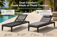 Chaise longue d'extérieur commerciale en aluminium empilable, moderne, pour piscine, résistante aux intempéries, transat inclinable pour hôtel, resort, patio