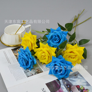 ดอกกุหลาบประดิษฐ์ Dongchen Crafts สีชมพูกำมะหยี่ ก้านเดี่ยวขนาดกลาง สำหรับตกแต่งงานแต่งงานและบ้าน - Product Image 3