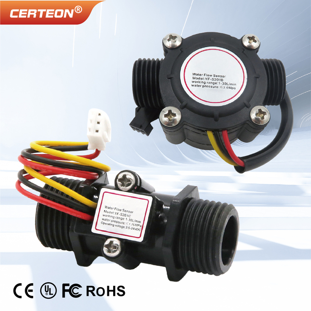 S201 G1/2 Water Flow Sensor 5V Hall Effect Liquid Flow Meter Pulse Output for Water Purifier Heater Vending Machine