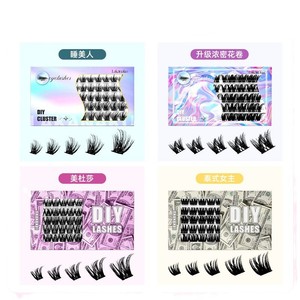 Pestañas postizas Lakanaku Diy Lashes D Curl, pestañas postizas individuales con tallo de algodón negro, 120 pares, reutilizables para realzar el maquillaje - Product Image 5