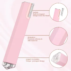 Dermaplaning 2 In 1 Professional Wireless Charging Long-lasting Ultrasonic Exfoliating Dermaplaning Tool With Microcrystalline Heads