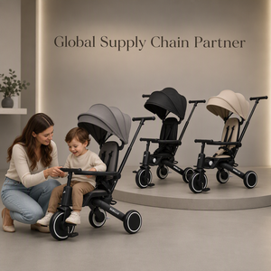 Poussette-tricycle 8-en-1 évolutive avec siège rotatif réversible à 360°, châssis en aluminium et plastique, OEM ODM, certifiée CE <span class=keywords><strong>BEBELUX</strong></span> - Product Image 2