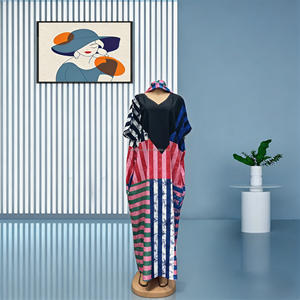 Robe longue turque décontractée pour <span class=keywords><strong>femme</strong></span>, imprimé africain, coupe ample - Product Image 1