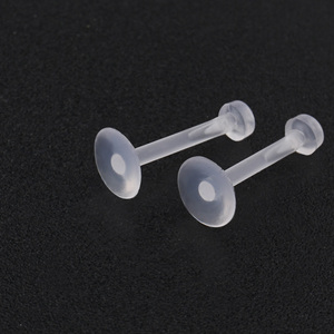 Bioplastic Labret 1.2mm Surgical Steel Clear Flexible Bioplastic Piercing Labret