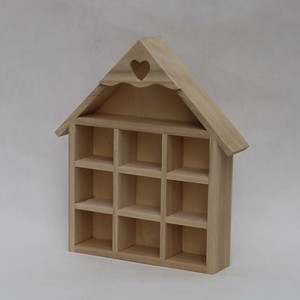 Estante de <span class=keywords><strong>madera</strong></span> en forma de casa, estante de pared, color natural, con 9 partes, decoración para el hogar, <span class=keywords><strong>madera</strong></span> de pino - Product Image 6