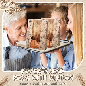 Sacs à <span class=keywords><strong>Pain</strong></span> Personnalisés avec Fenêtre, Anti-Graisse, Idéaux pour Aliments Pâtissiers, Sacs en Papier pour Boulangerie - Product Image 5