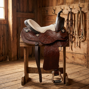 Selle d'équitation anglaise en cuir véritable sur mesure, fabrication directe, avec arceau en bois, haute confortabilité, longue durée de vie, résistante à l'eau et durable - Product Image 1