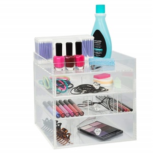 Customized Clear Acrylic Makeup Cube Storage Box Lucite Jewelry Nail Polish Display Holder <b>Stand</b> Cosmetic Drawer Organizer Case - Product Image 4