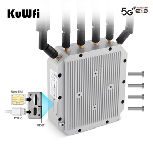 SDX75 KuWFi C130 3000Mbps Gigabit banda dual 5g CPE wifi6 enrutador NSA/SA caja de metal al aire libre 5G <span class=keywords><strong>WiFi</strong></span> enrutador con 2 ranuras para tarjetas SIM - Product Image 3