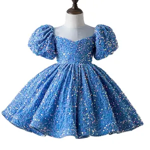 Детские платья для девочек 1 - 14 лет, 2024 платья для девочек с цветочным принтом, розовое Сетчатое бальное платье принцессы для маленьких девочек, праздничное платье-пачка