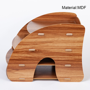 Organisateur de bureau en bois personnalisable Foska Premium, organisateur de documents de bureau en bois incurvé en forme d'éventail pour le bureau et l'école - Product Image 3