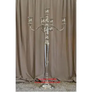 Tall Floor Standing Silver Candelabra Metal Crafted New Design Silver Colored Wholesale Price Handmade Candelabra For Decoration