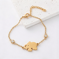 Bracelet en acier inoxydable pour femme, motif ours ajouré, avec logo, style mode, bijoux fantaisie, cadeau, animal mignon, éléphant. Demandez votre catalogue.