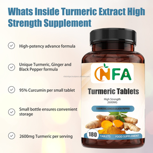 Wholesale Dietary <b>Supplement</b> Turmeric Tablets with Ginger Root Gut the Same Strength in a Small Easy to Swallow Tablets - Product Image 4