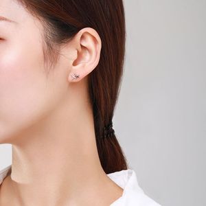 Pendientes de estrella minimalistas de plata de ley S925 con circonita, versión de cobre personalizable, para mujer, regalo de aniversario. - Product Image 6