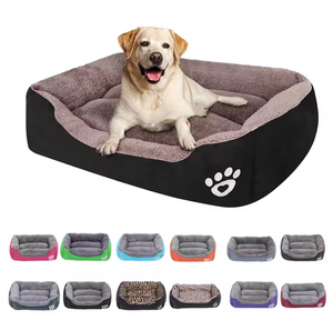 Cama para perros pequeños de diseño de lujo Rectángulo ultrasuave con patrón de animales Material de PP impermeable y lavable - Product Image 1