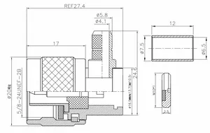 N-C-JW4 Rechtswinkel-Hirnmann-Kopf N-Typ-Anschluss RG59 Kommunikationskabel