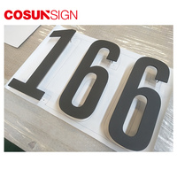Plaque de numéro de maison COSUN moderne en métal doré et acrylique réfléchissant pour appartements et chambres d'hôtel, à fixer au mur