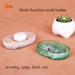 Aleo personalizzato fatto a mano eco-friendly in resina, Kit multifunzione per bagno, portasapone e cosmetici, espositore - Product Image 5