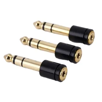 Enchufes adaptadores de audio y video chapados en oro al por mayor de fabricantes, de 6,3mm a 3,5mm, con enchufes de repuesto adaptadores de altavoces