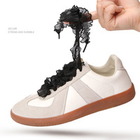 Lacets plats et élastiques élégants en dentelle pour chaussures décontractées, chaussures en toile, chaussures blanches