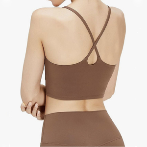 Verano Correa desnuda ropa interior Sexy mujer ropa Fitness deportes Top <span class=keywords><strong>espalda</strong></span> cruzada mujeres <span class=keywords><strong>espalda</strong></span> abierta Correa Yoga <span class=keywords><strong>sujetador</strong></span> - Product Image 4